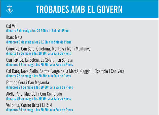 Trobades amb el Govern Trobades amb el Govern