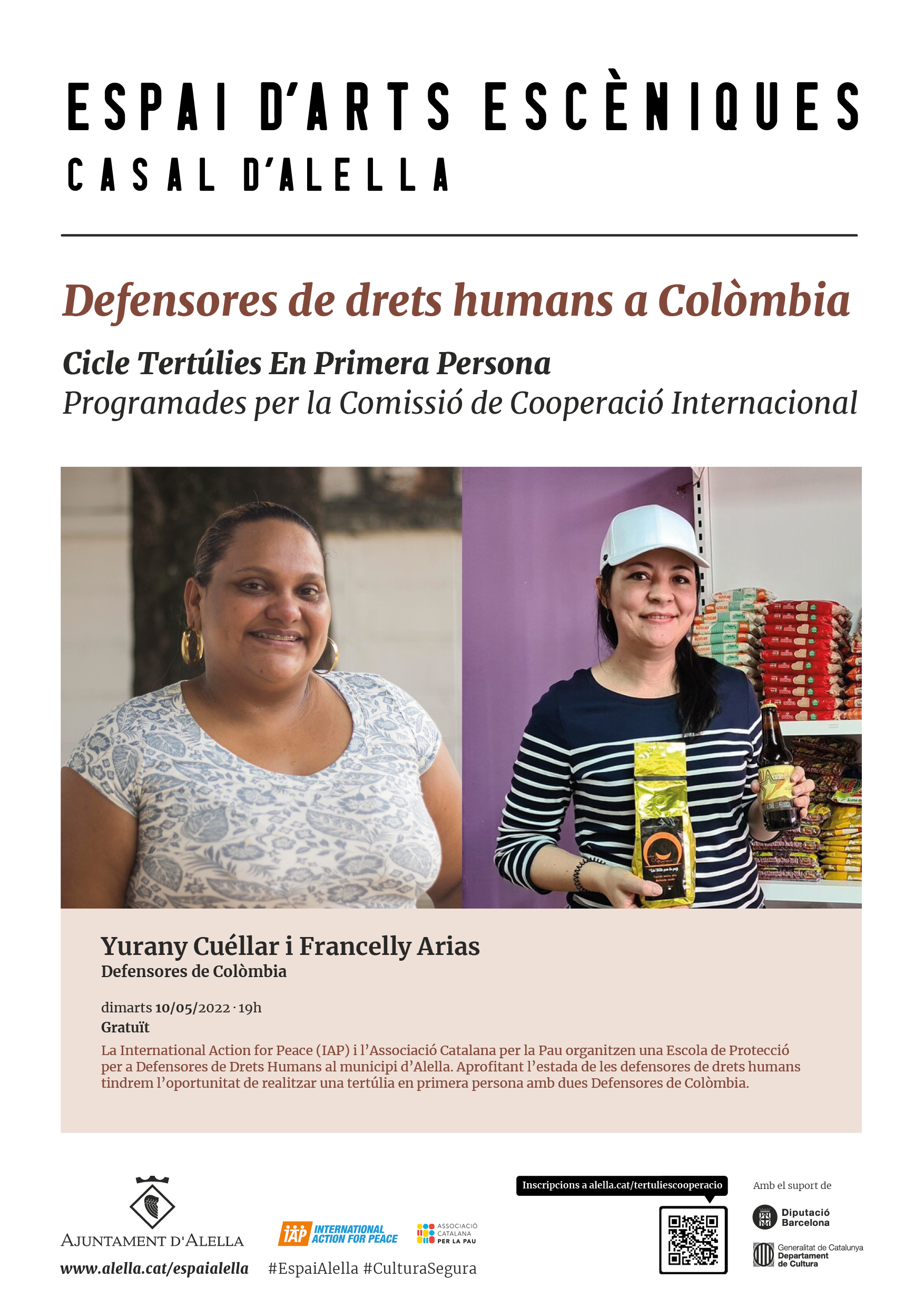 Cartell tertlia Defensores dels Drets humans a Colmbia