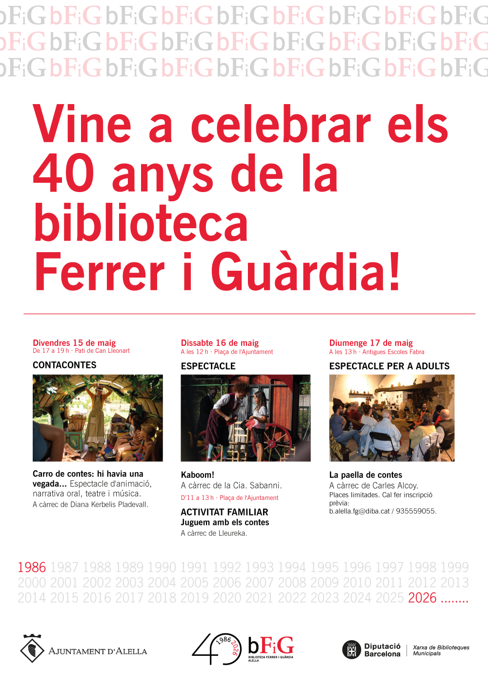 Vine a celebrar els 40 anys de la Biblioteca Vine a celebrar els 40 anys de la Biblioteca
